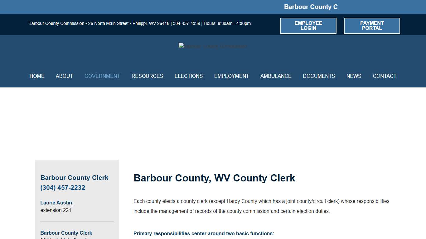 County Clerk -Barbour County, WV Marriage Licenses, Birth & Death Certificates