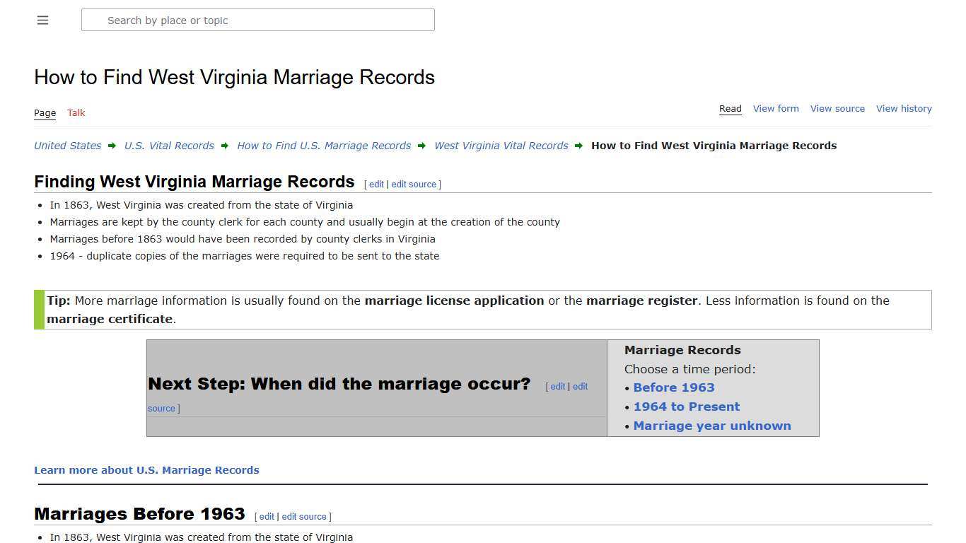 How to Find West Virginia Marriage Records • FamilySearch